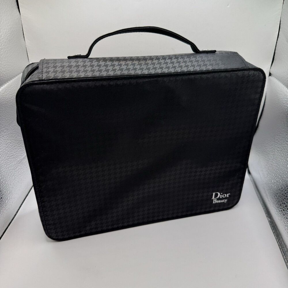 Dior Beauty Houndstooth Makeup Case Travel Bag NWOT